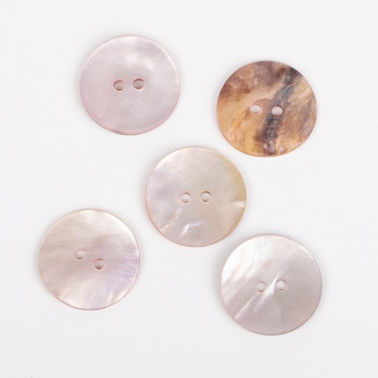 5 Perles Nacre Palets 20mm – Marron Zébré – Homemade – Création DIY