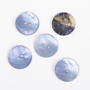 MYMERCERIE Lot De 3 Boutons 100% Nacre Ronds Bleu Marine - Taille