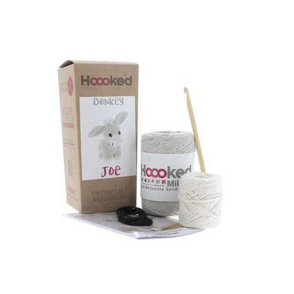 Kit Amigurumi Hooked - L'âne Joe - Biscuit