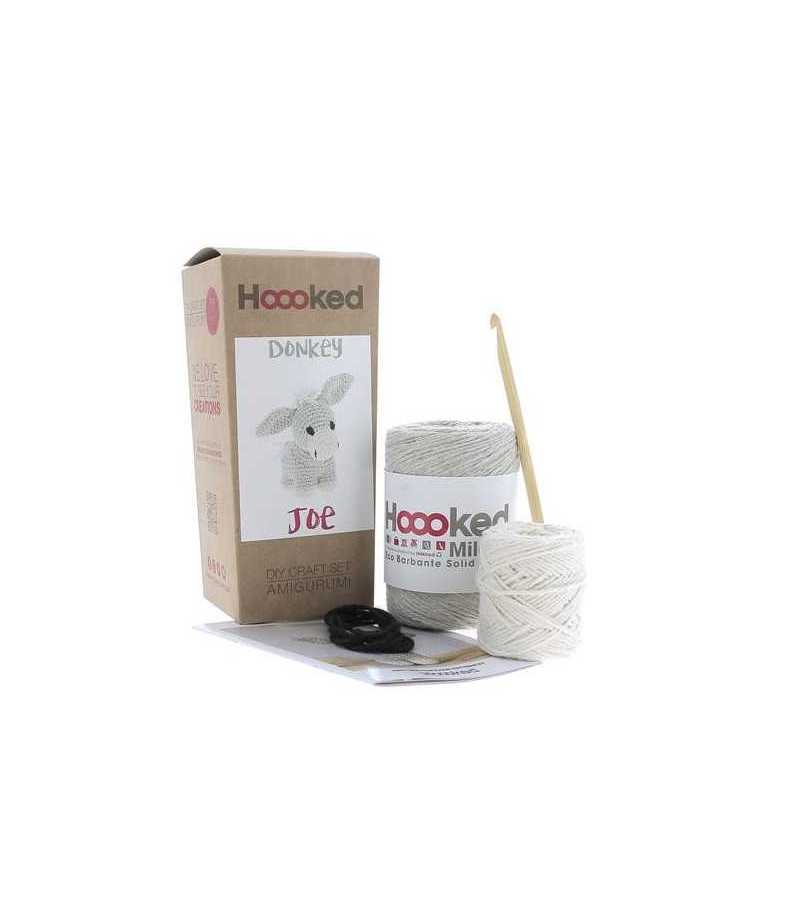 Kit Amigurumi Hooked - L'âne Joe - Biscuit