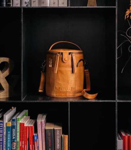Sac de rangement en cuir pour le tricot Muud Saturn XL