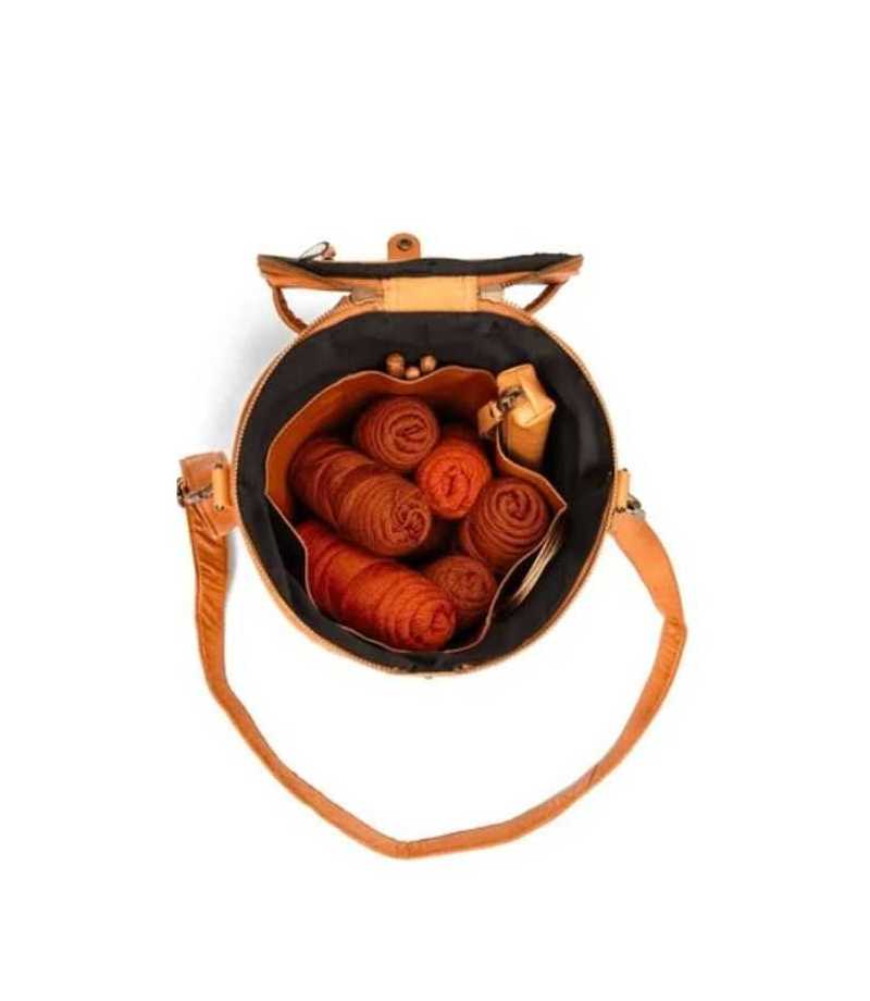 Sac de rangement en cuir pour le tricot Muud Saturn XL