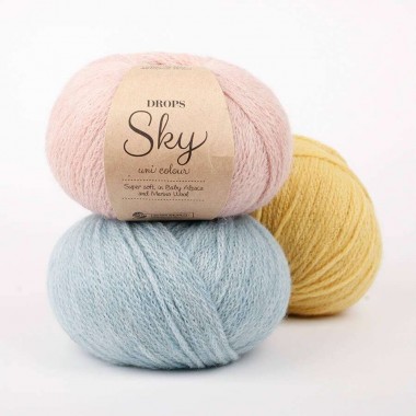 Découvrez la laine DROPS Sky, Un mélange super doux et léger de bébé alpaga et de laine mérinos