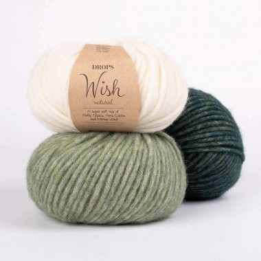 Découvrez la laine DROPS Wish, Une laine soufflée magnifique en bébé alpaga, laine mérinos et coton pima !