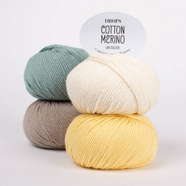 Découvrez la laine DROPS Cotton Merino est un mélange de laine mérinos